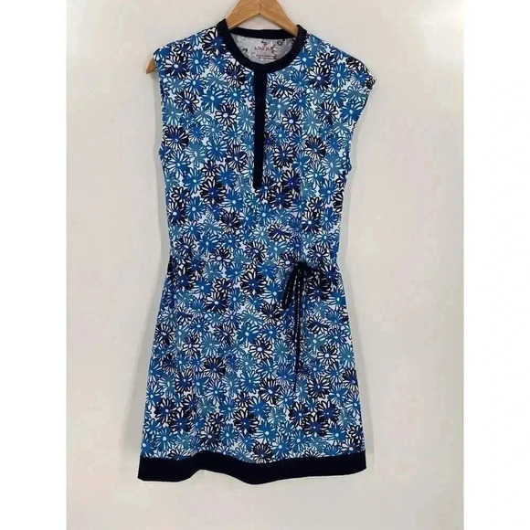 Kinona Sleeveless Dress V-Neck Pink Floral Sporty Golf Pickle Ball Pink Size S - Picture 1 of 13